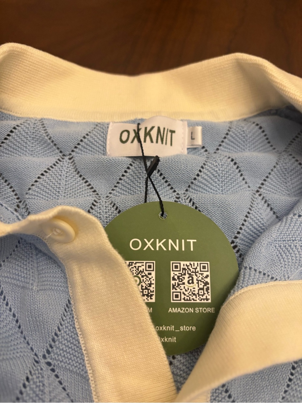 OXKNIT Retro Knit Polo Shirts Lot 2 Size L NWT 60s 70s Mod - Picture 2 of 7